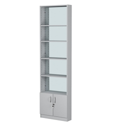 Стеллаж из ДСП с 4-мя полками 150x600 мм серии LEVEL-4 №2-2 (З/C - ЗЕРКАЛО), Серый