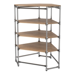 Хромированный стенд Прогресс №3-4 (с полками ДСП 16мм), Дуб Канзас коричневый