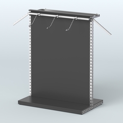 Система ЭЛЕГАНТ островная с ДСП и двумя пооручнями №2, Черный