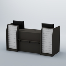 Ресепшен Атлант с фасадными наклонными экономпанелями №4, Черный + Белый