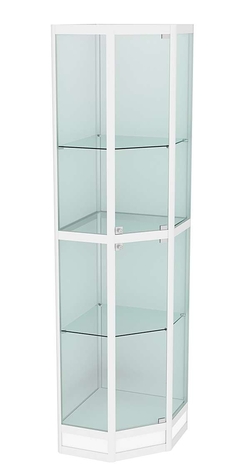 Витрина из профиля пятигранная угловая №4, Белый