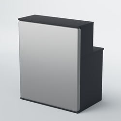 Ресепшен БАРОН №1 (ровная поверхность), Антрацит + Экокожа серебристая