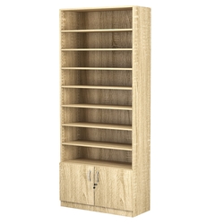Стеллаж из ДСП с 7-ю полками 350x900 мм серии LEVEL-7 №13 (З/C - ДВП), Дуб Сонома