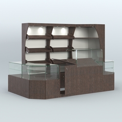 Угловой павильон для небольшого магазина по продаже хлеба и выпечки №2, Дуб Венге + Белый