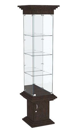 Витрина стаканчик с зеркалом и тремя полками КОЛОСС №4, Дуб Венге