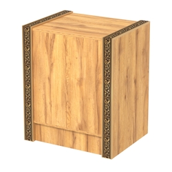 Недорогой прилавок полностью глухой с декоративными молдингами №ПДМ-5-600, Дуб Золотистый