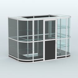 Павильон из профиля пристенный №8г (4,05 кв. м), Черный