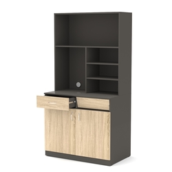 Офисная мини-кухня ВЕКТОР №6, Черный + Дуб Сонома