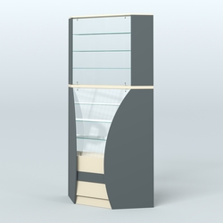 Витрина внутренний угол БРИЗ №4, Темно-серый и Крем Вайс U2601-U2236