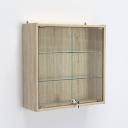 Витрина настенная №201-1А с прозрачными полками, Дуб Сонома