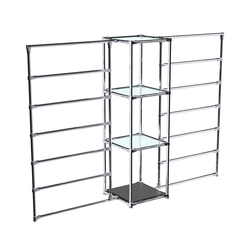 Хромированное вешало ГОРИЗОНТ №2-1 с полками стекло 6мм, Черный