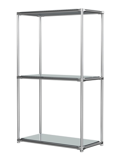 Хромированный стеллаж СТИЛЬ №2а-4 с зеркалами, Темно-Серый