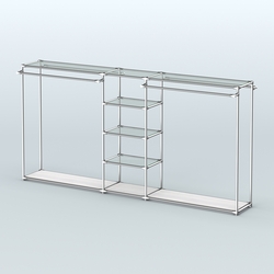 Островная торговая система ХРОМ 3600 мм с поручнями №10, Ясень Анкор светлый