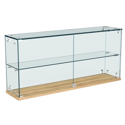 Витрина Истра настольная мини №6-2 с одной полкой и распашными дверками, Дуб Золотистый