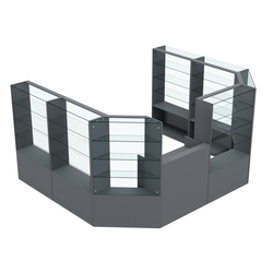 Торговый пристенный островок ГРАЦИЯ №9 (открытый) (7.43 кв.м), Темно-Серый