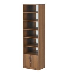 Стеллаж из ДСП с 5-ю полками 400x600 мм серии LEVEL-5 №7-2 (З/C - ЗЕРКАЛО), Орех