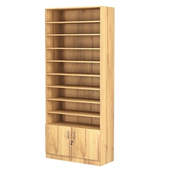 Стеллаж из ДСП с 8-ю полками 400x900 мм серии LEVEL-8 №14 (З/C - ДВП), Дуб Золотистый