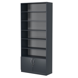 Стеллаж из ДСП с 5-ю полками 350x900 мм серии LEVEL-5 №13 (З/C - ДВП), Антрацит