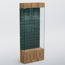 Витрина СЕТЬ №4 с экономпанелью, Дуб Канзас Коричнерый + черный