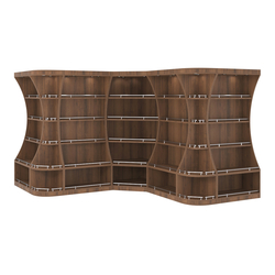 Угловой высокий стеллаж ГАРАНТ №4-О с ограничителями, Орех