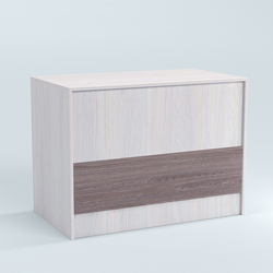 Стол-ресепшен серии ПРАЙМ №1Б, Ясень Анкор светлый + Ясень Анкор темный