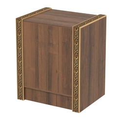 Недорогой прилавок полностью глухой с декоративными молдингами №ПДМ-5-600, Орех