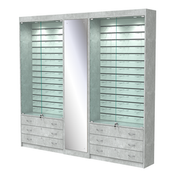 Комплект витрин под очки №10+1+10 (закрытый доступ), Метрополитан Грей