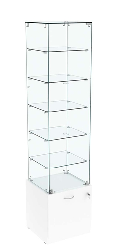 Витрина Кристалл №506 стаканчик (задняя стенка - стекло), Белый