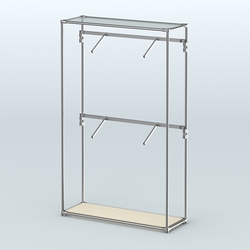 Торговая система ХРОМ без ДСП 1200 мм с поручнями №3, Крем Вайс