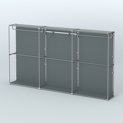 Торговая система ХРОМ (задняя стенка - ДСП) 3600 мм с поручнями №8, Темно-Серый