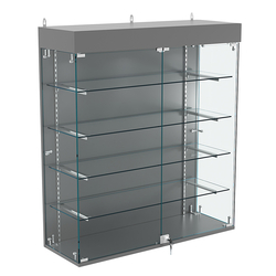 Витрина настенная НЕО №4А-1 с четырьмя полками, Темно-Серый