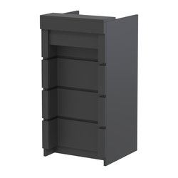 Торговый кассовый прилавок на колесах с утопленным фасадом №УФК-2-1, Черный