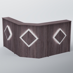 Ресепшен Г-образный РОМБ №3, Ясень Анкор темный