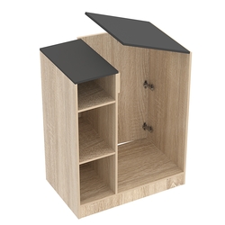 Прилавок-проход из ДСП Модерн, Дуб Сонома + Черный