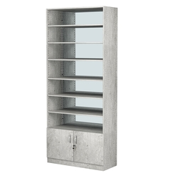 Стеллаж из ДСП с 6-ю полками 400x900 мм серии LEVEL-6 №14-2 (З/C - ЗЕРКАЛО), Метрополитан Грей