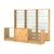 Комплект стеллажей со стеклянными полками U-6 №12-1 и прилавков ЭК-04 Дуб Золотистый