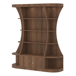 Пристенный высокий стеллаж ГАРАНТ №1, Орех