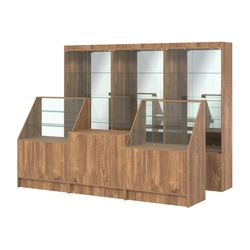 Комплект витрин ЭК-03 и прилавков ЭК-7, Дуб Канзас коричневый