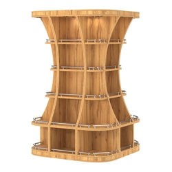 Островной высокий стеллаж ГАРАНТ №7-О с ограничителями, Дуб Золотистый