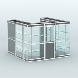 Павильон из профиля пристенный №5в (6,75 кв. м), Темно-Серый