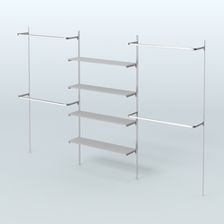 Neo Fix №5 с полками из ДСП и П-образными поручнями (3600 мм), Серый