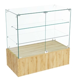 Прилавок Истра со стеклянными дверками №102 (закрытый), Дуб Золотистый