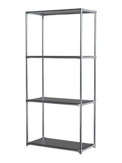 Хромированный стеллаж СТИЛЬ №1а-3 с обзорными полками, Черный