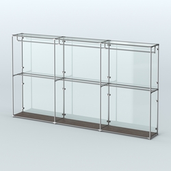 Торговая система ХРОМ (задняя стенка - стекло) 3600 мм с поручнями №1, Дуб Венге