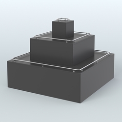 Островок-пирамида с хромирован- ными ограничителями для торговых центров №1-ХО, Черный