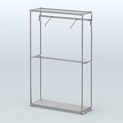 Торговая система ХРОМ без ДСП 1200 мм с поручнями №4, Серый