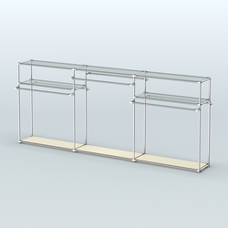 Островная торговая система ХРОМ 3600 мм с поручнями №6, Крем Вайс