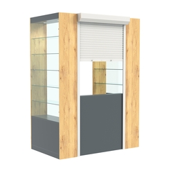 Недорогой П-образный павильон №3-5П (1,35 кв.м), Темно-серый и Дуб Золотистый