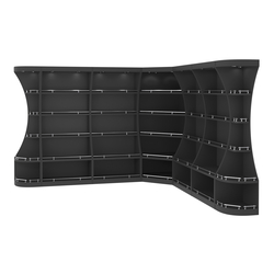 Угловой высокий стеллаж ГАРАНТ №3-О с ограничителями, Черный