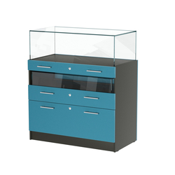 Прилавок ювелирный "Диаманд" №2-1000 пристенный, ЛДСП черный + МДФ бриз